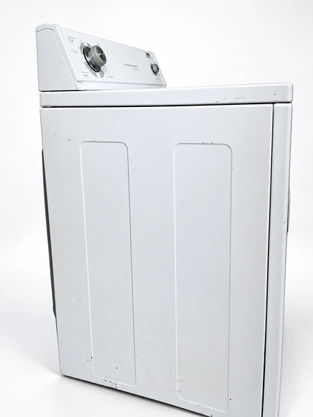 Estate EED4400WQ0 Electric Dryer: left side view showing paint chips and scuffs