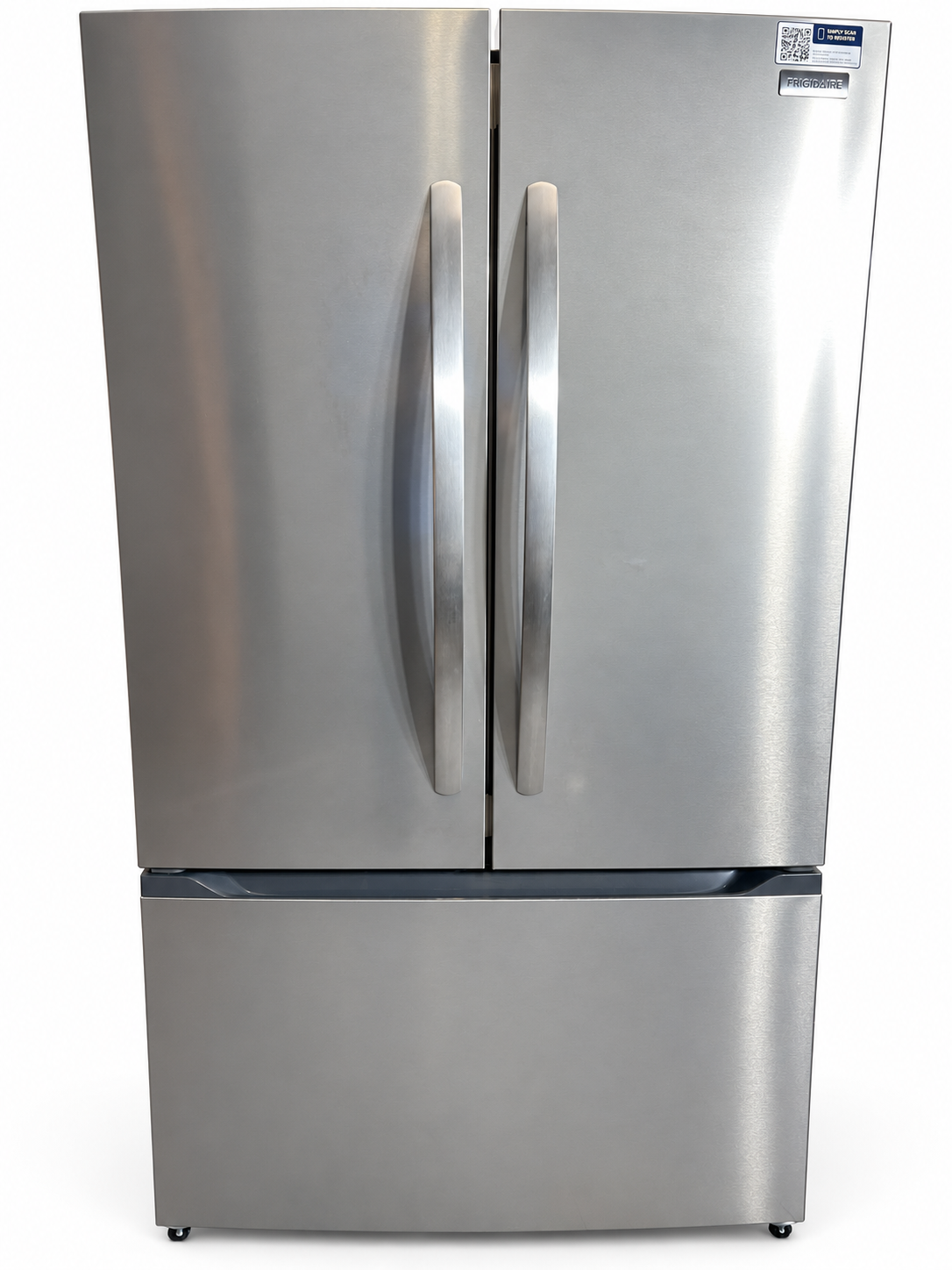 Frigidaire FRFG201LAV 19.9 cu. ft. Counter-Depth French Door Refrigerator: front view with doors closed