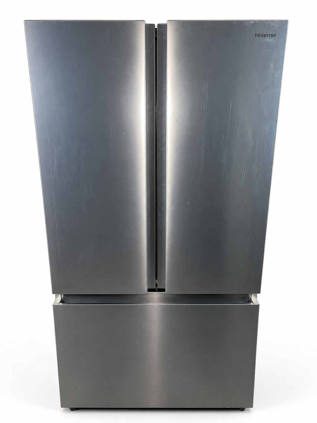 Hisense HRF266N6CSE1 26.6 cu. ft. French Door Refrigerator: front view with doors closed